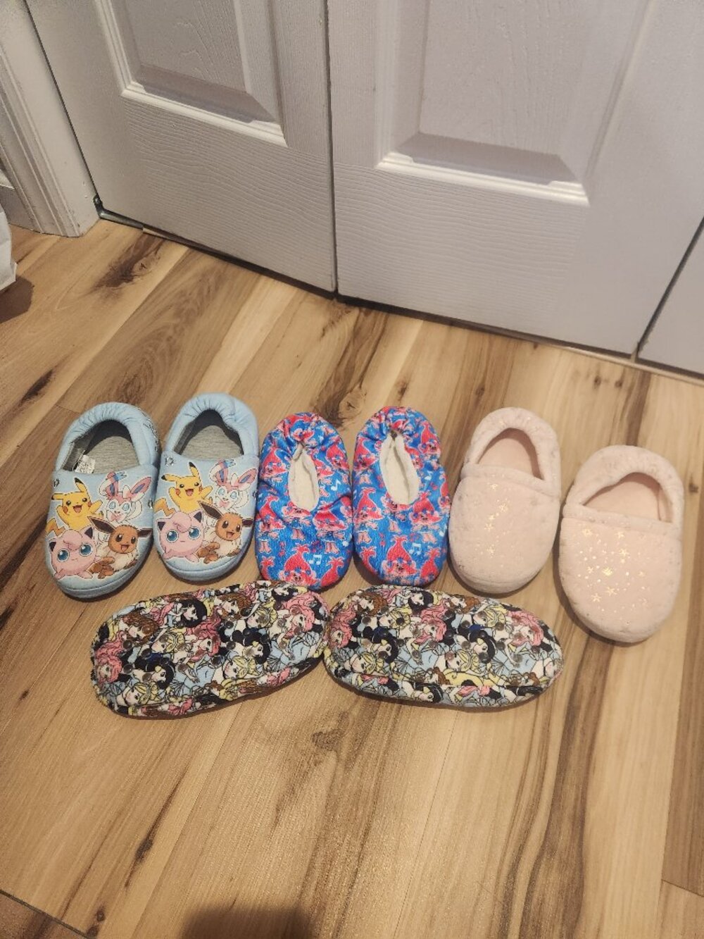 Pokemon,Trolls, Princess, and Pink Slippers for Girls Bundle size 11/12 and 13